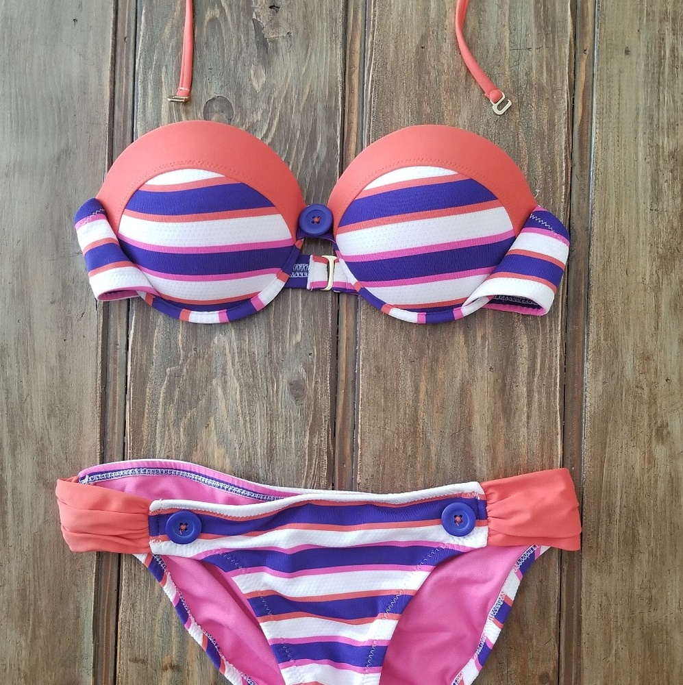 xhileration nautical push up bikini